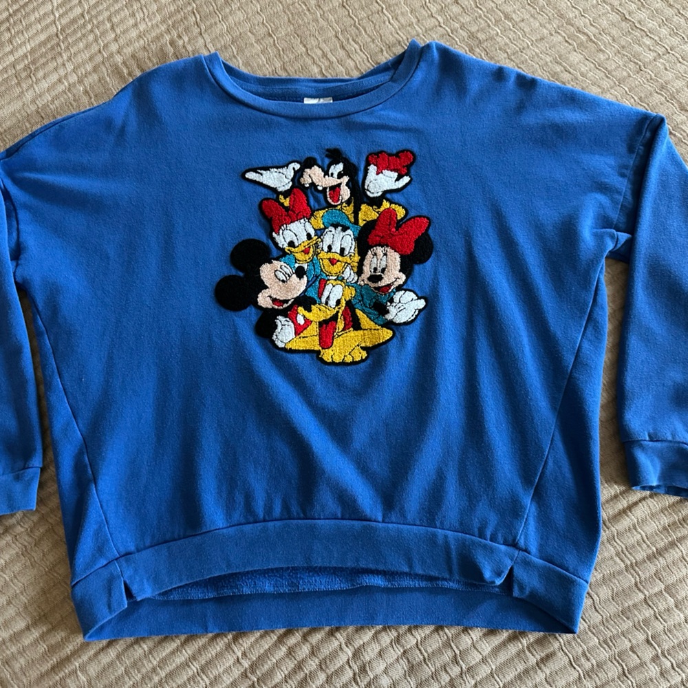 Disney Blue and Red Cartoon Graphic Sweatshirt
